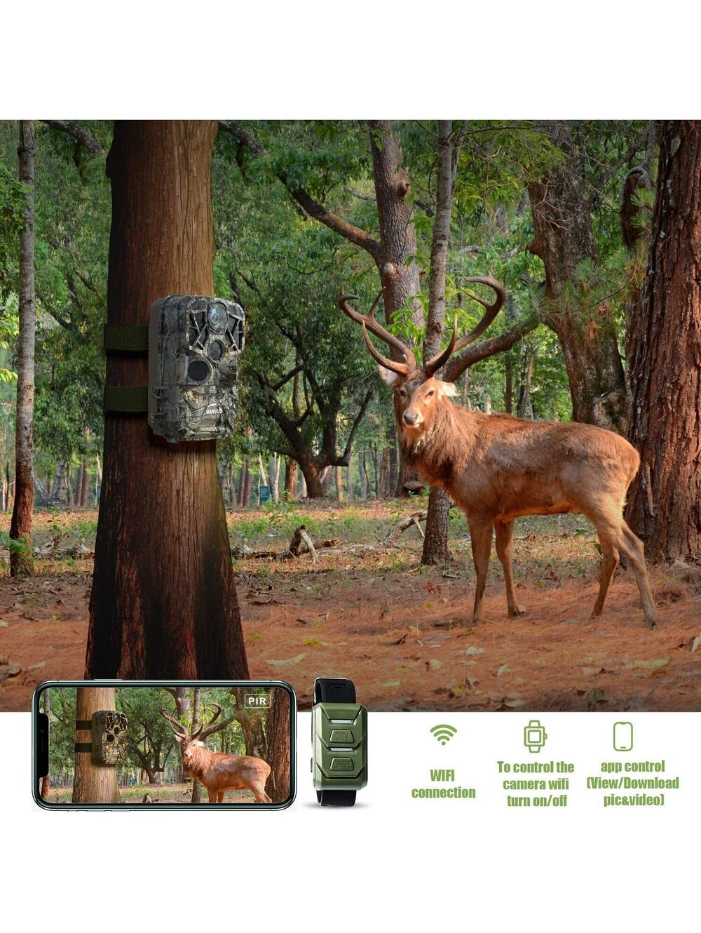 WiMiUS H8 WiFi Trail Camera【2020 Upgraded】 24MP 1296P HD Hunting Game Trail C... - Picture 4 of 11